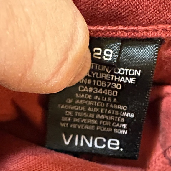 Vince. Maroon Women's Skinny Jeans Size 29 - Picture 9 of 16